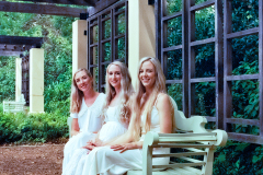 Film photograph of relaxed family moment outdoors