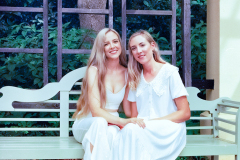 Medium format film portrait of sisters on Portra 800