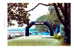 Athletes swimming in Lake Kivu during Ironman Rwanda 70.3