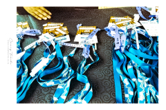 The winners prize medals of Ironman Rwanda 70.3 in Gisenyi, Rwanda.