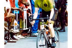 Cyclist riding along Lake Kivu during Ironman Rwanda 70.3