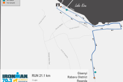 Athletes run route in Lake Kivu during Ironman Rwanda 70.3