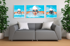 Triple Poster In Living Room Mockup