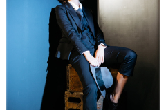 Fashion portrait of Mila Engelbrecht in tailored suit