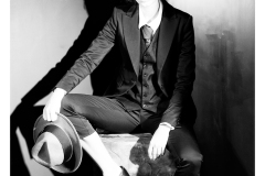 Black and white portrait with cinematic lighting