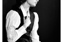 Classic black and white portrait with vintage lighting