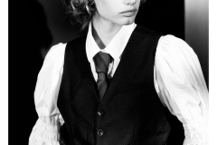 Dramatic black and white portrait with Hollywood lighting