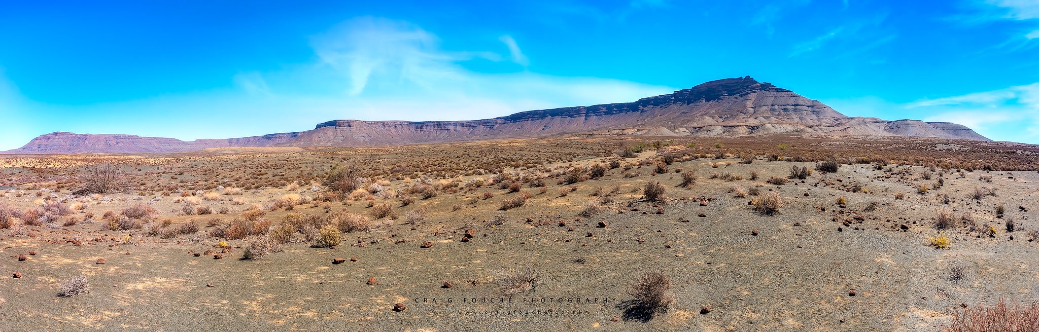 Panorama of The Tankwa Karoo, (Centre is Blesberg, Right Katjiesberg), Tankwa Karoo National Park, South-Africa