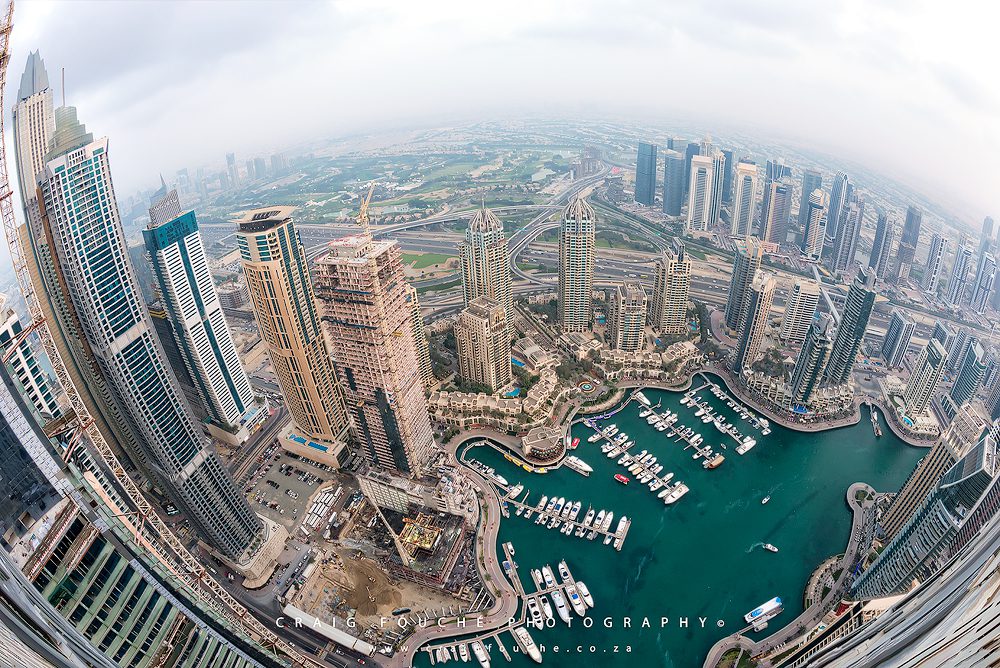 Dubai Marina from Cayan Tower, Dubai, UAE