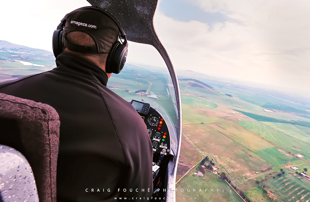 Alex flying helicopter